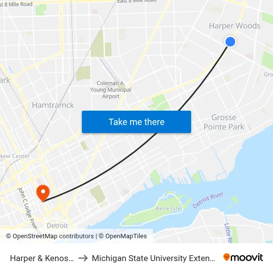 Harper & Kenosha to Michigan State University Extension map