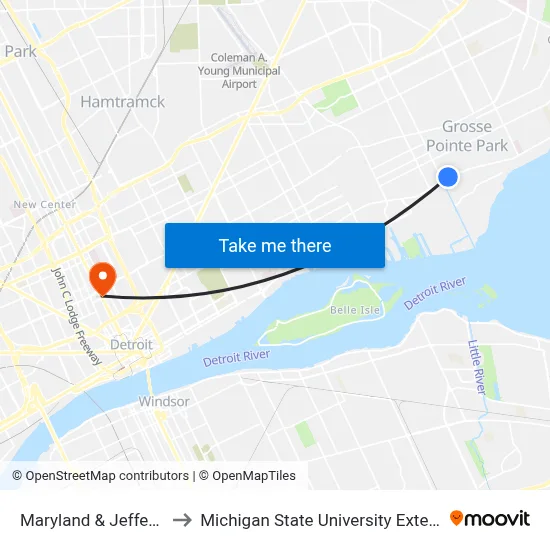 Maryland & Jefferson to Michigan State University Extension map
