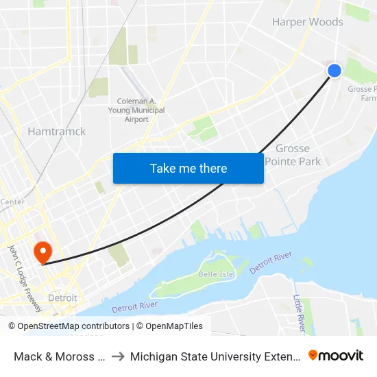 Mack & Moross NE to Michigan State University Extension map