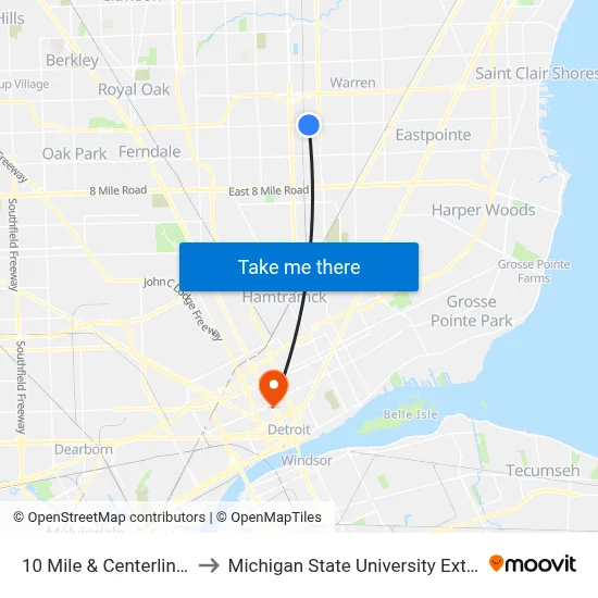 10 Mile & Centerline Mu to Michigan State University Extension map
