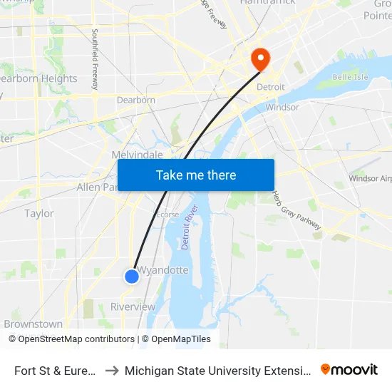 Fort & Eureka to Michigan State University Extension map