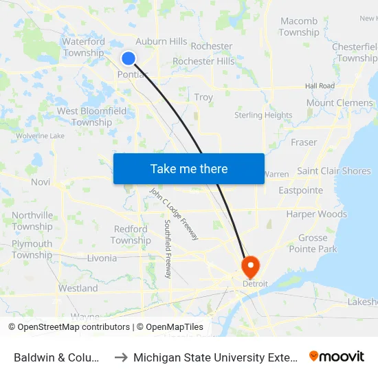 Baldwin & Columbia to Michigan State University Extension map