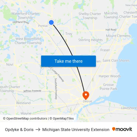 Opdyke & Doris to Michigan State University Extension map