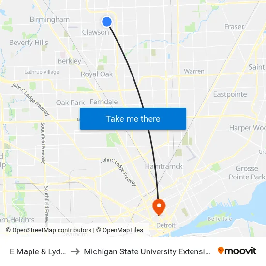 E Maple & Lydia to Michigan State University Extension map