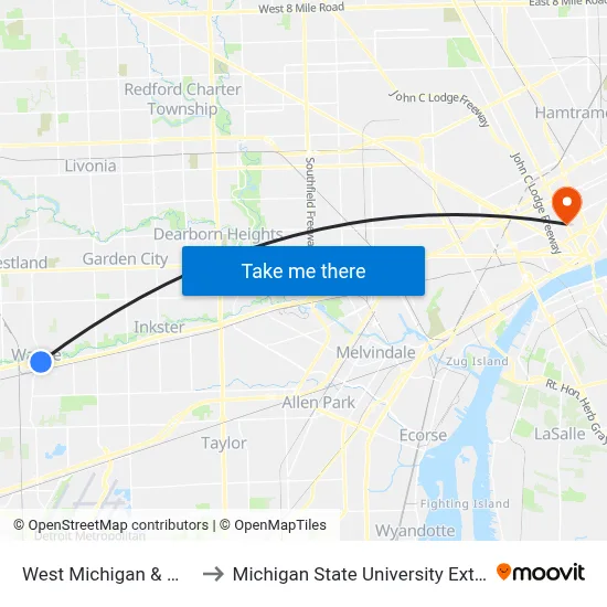 West Michigan & Wayne to Michigan State University Extension map