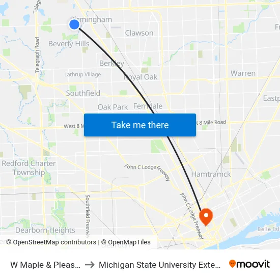 W Maple & Pleasant to Michigan State University Extension map