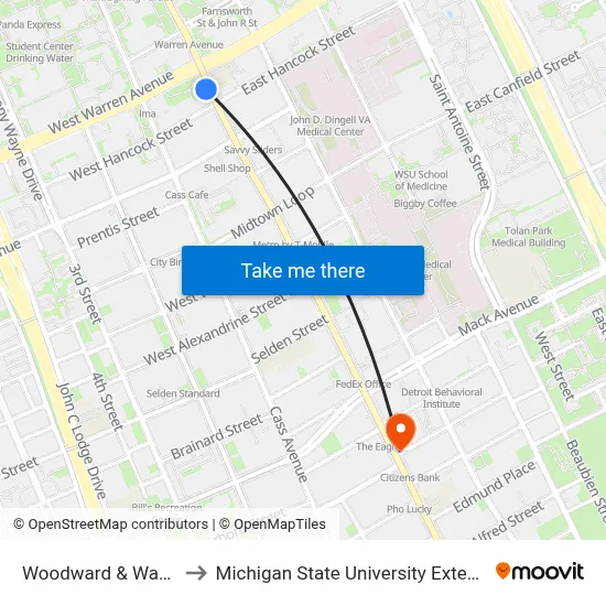 Woodward & Warren to Michigan State University Extension map