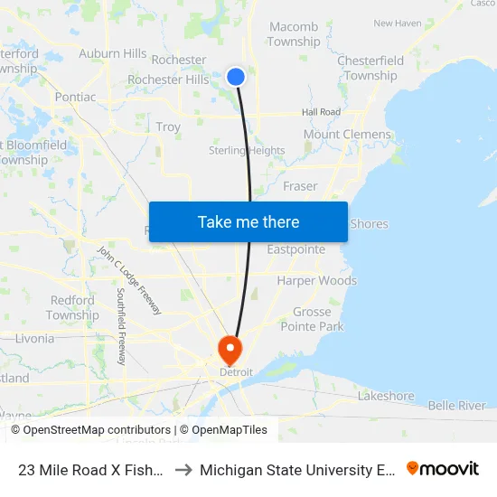 23 Mile @ Fisher Park to Michigan State University Extension map