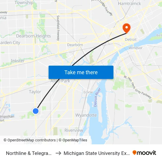 Northline & Telegraph SW to Michigan State University Extension map