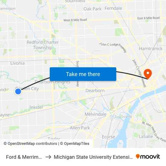 Ford & Merriman to Michigan State University Extension map