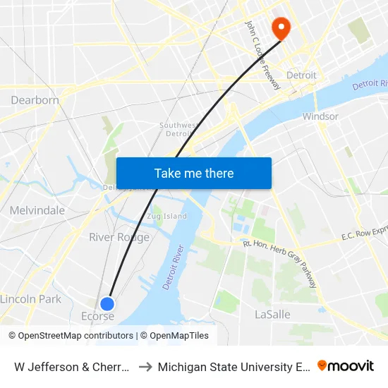 W Jefferson & Cherry Grove to Michigan State University Extension map