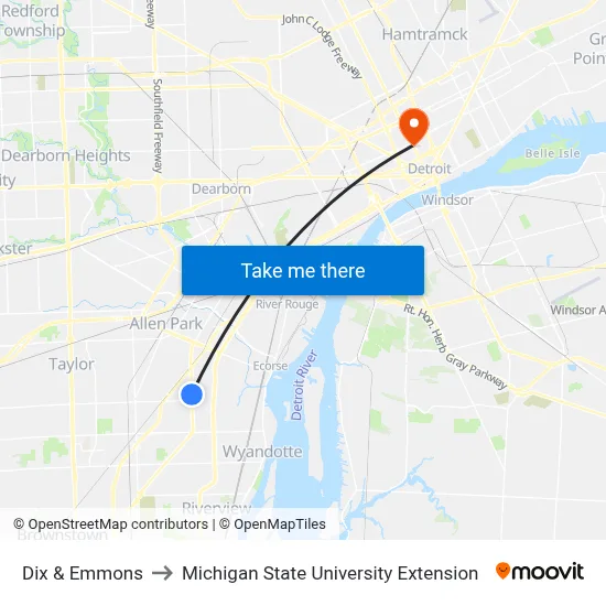 Dix & Emmons to Michigan State University Extension map