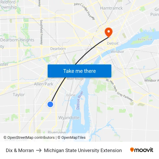 Dix & Morran to Michigan State University Extension map