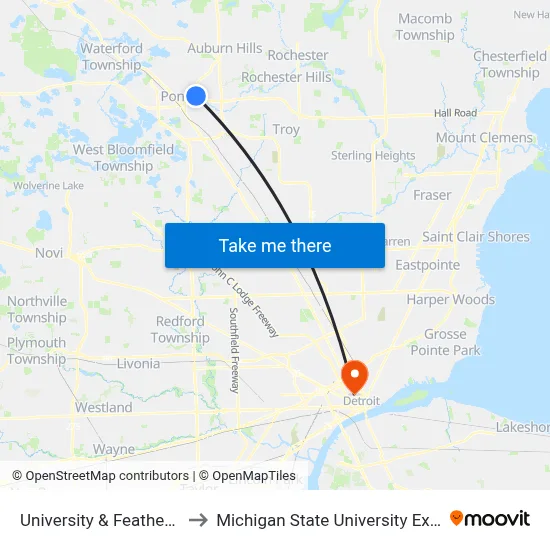 University & Featherstone to Michigan State University Extension map