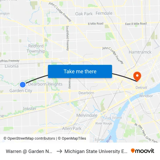 Warren @ Garden Nearside to Michigan State University Extension map