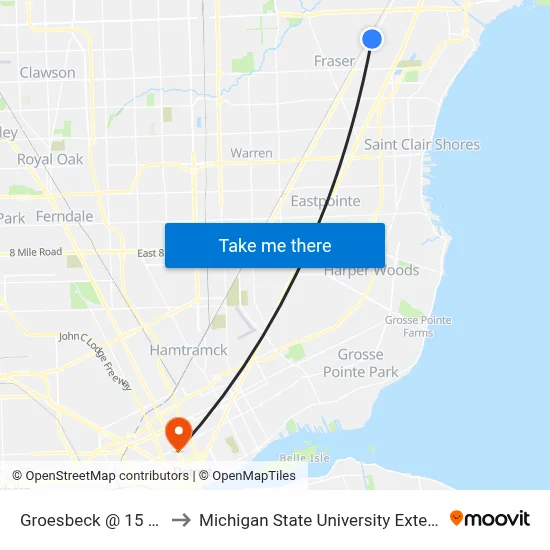 Groesbeck @ 15 Mile to Michigan State University Extension map