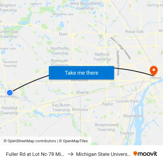 Fuller Rd at Lot Nc-78  Mitchell Field (3) to Michigan State University Extension map