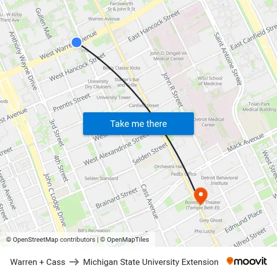 Warren + Cass to Michigan State University Extension map