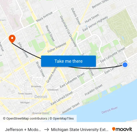 Jefferson + Mcdougall to Michigan State University Extension map