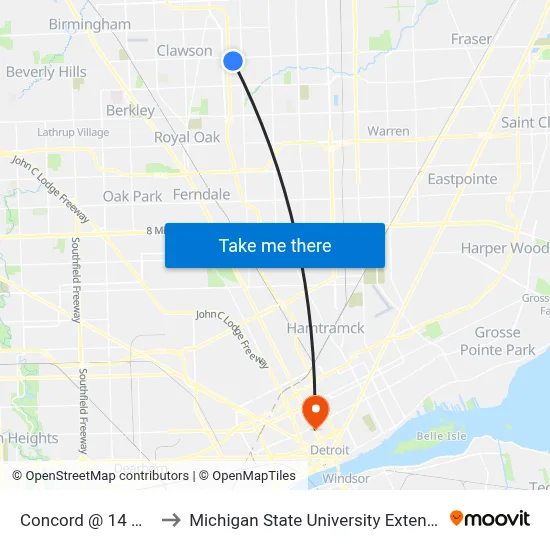Concord @ 14 Mile to Michigan State University Extension map