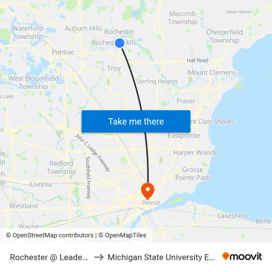Rochester @ Leader Dogs to Michigan State University Extension map