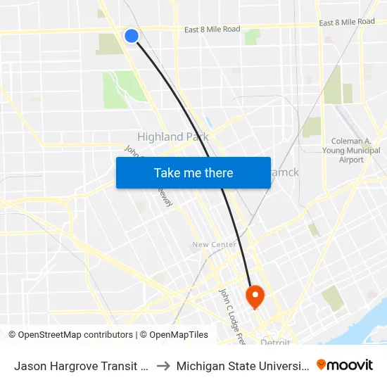 Jason Hargrove Transit Center Bay 9 to Michigan State University Extension map