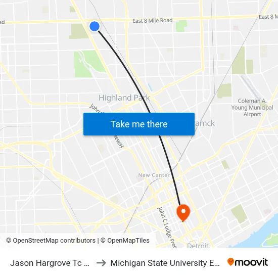 Jason Hargrove Transit Center Bay 11 to Michigan State University Extension map
