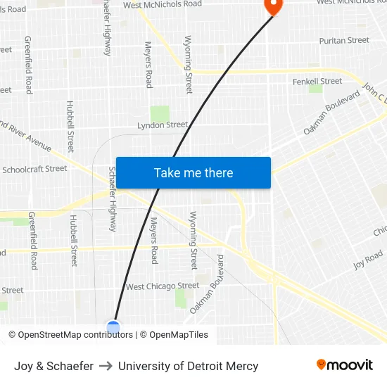 Joy & Schaefer to University of Detroit Mercy map