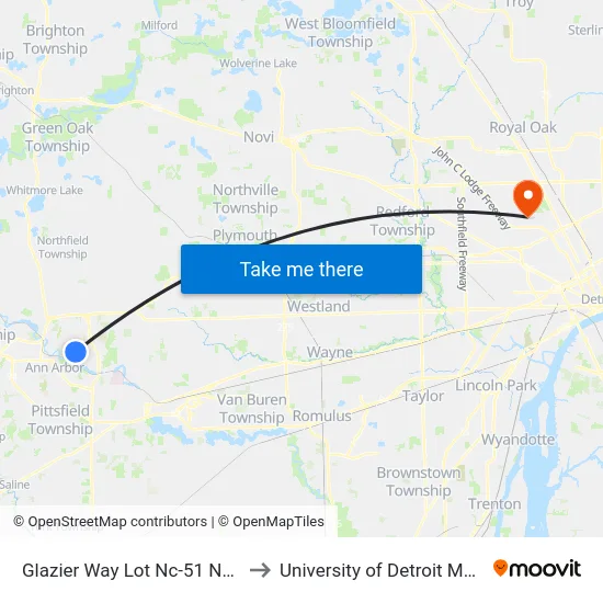 Glazier Way  Lot Nc-51  North to University of Detroit Mercy map