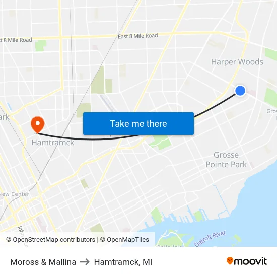 Moross & Mallina to Hamtramck, MI map