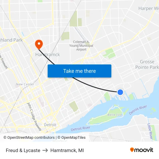 Freud & Lycaste to Hamtramck, MI map