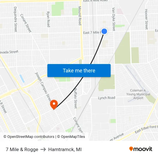 7 Mile & Rogge to Hamtramck, MI map