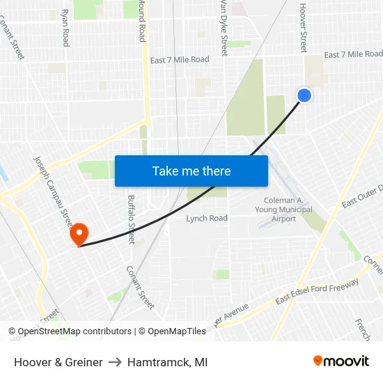 Hoover & Greiner to Hamtramck, MI map