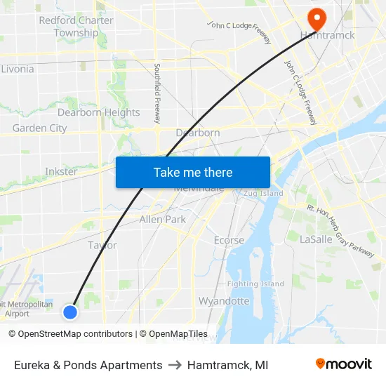 Eureka & Ponds Apartments to Hamtramck, MI map