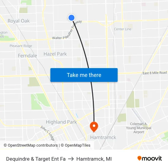 Dequindre & Target Ent Fa to Hamtramck, MI map