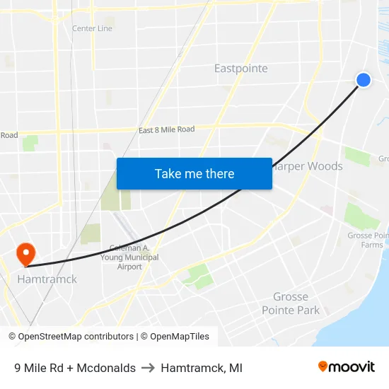 9 Mile & Mcdonalds to Hamtramck, MI map