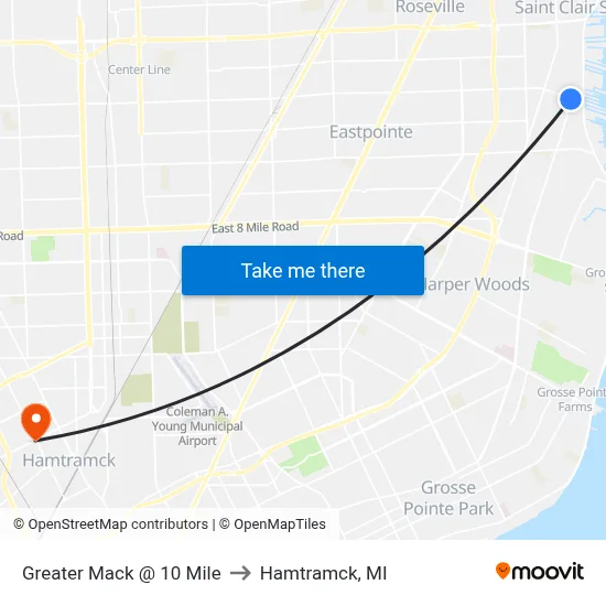 Greater Mack @ 10 Mile to Hamtramck, MI map