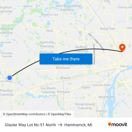 Glazier Way  Lot Nc-51  North to Hamtramck, MI map