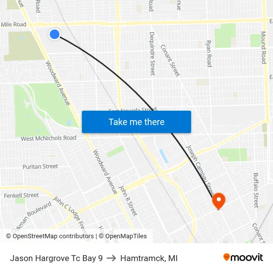 Jason Hargrove Tc Bay 9 to Hamtramck, MI map