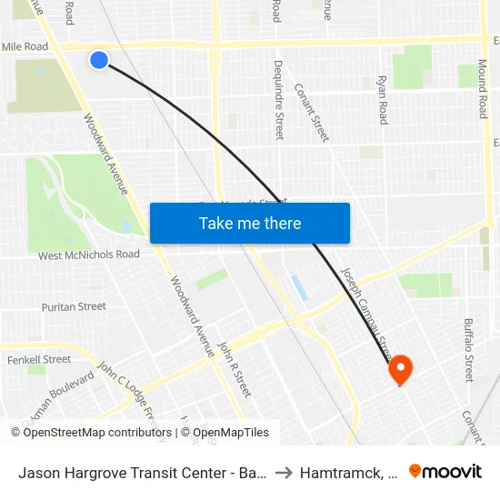 Jason Hargrove Transit Center - Bay 4 to Hamtramck, MI map
