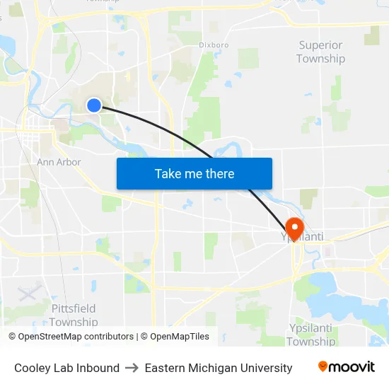 Cooley Lab Inbound to Eastern Michigan University map
