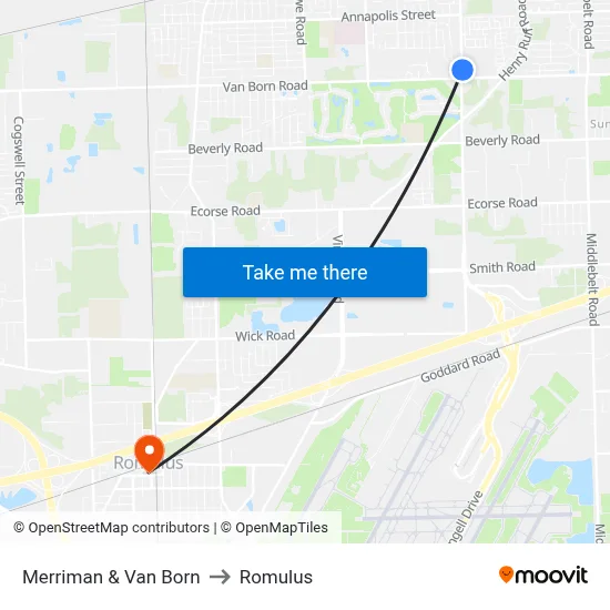 Merriman & Van Born to Romulus map