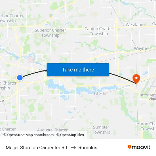 Meijer Store on Carpenter Rd. to Romulus map