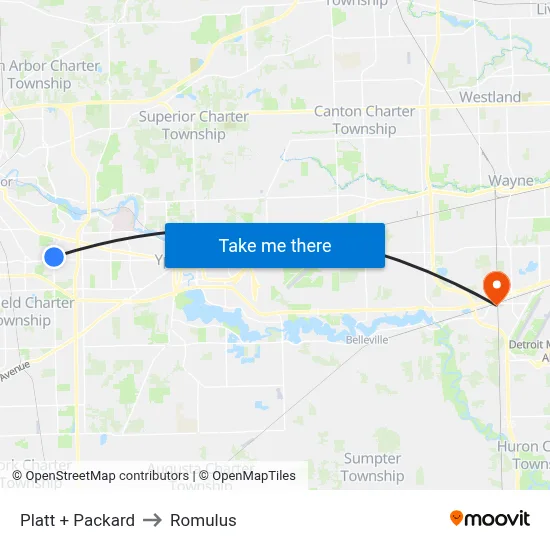 Platt  + Packard to Romulus map