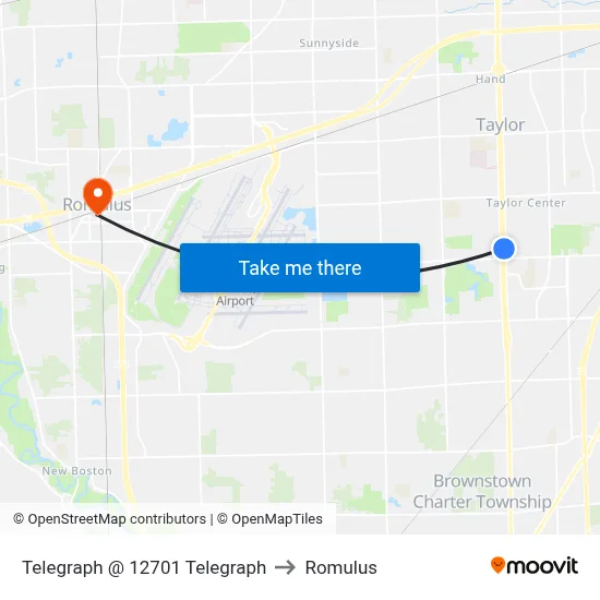 Telegraph @ 12701 Telegraph to Romulus map