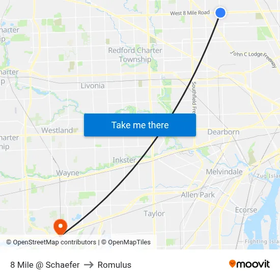 8 Mile @ Schaefer to Romulus map