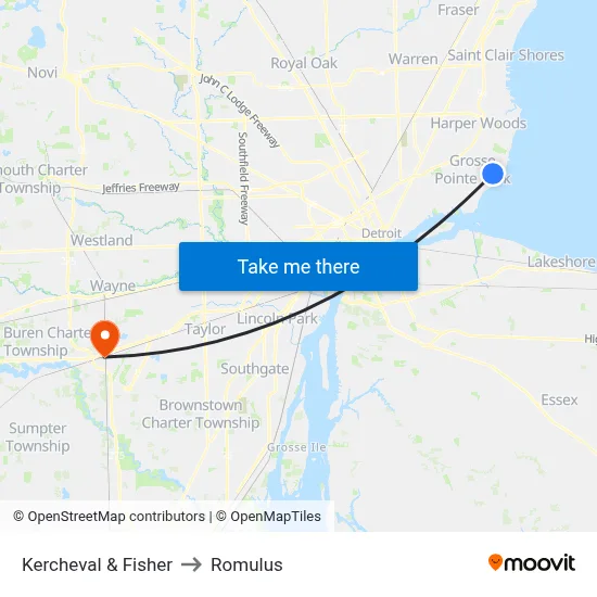 Kercheval & Fisher to Romulus map