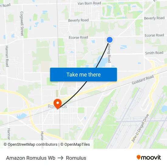 Amazon Romulus Wb to Romulus map