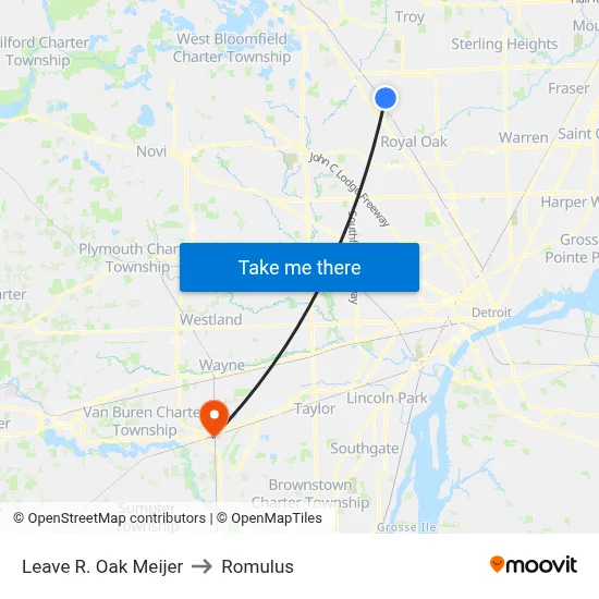 Leave R. Oak Meijer to Romulus map