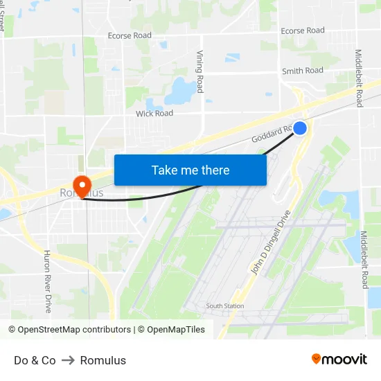 Do & Co to Romulus map
